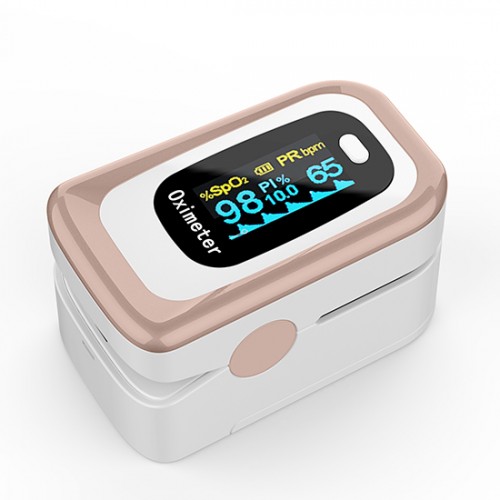 Fingertip Pulse Oximeter Spot Check Blood Oxygen Saturation OLED Display Monitor with Lanyard